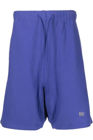 ADVISORY BOARD CRYSTALS Logo-embroidered cotton track shorts