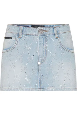 Philipp Plein Monogram denim skirt