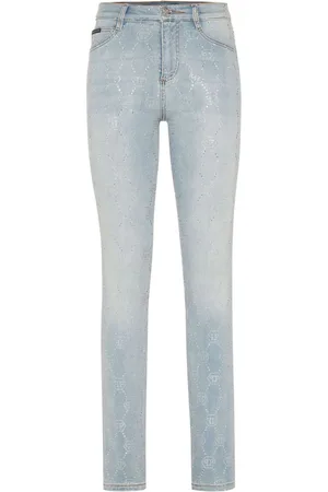 Philipp Plein Monogram high-waisted jegging trousers