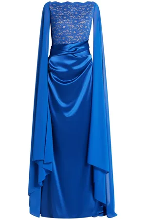 TALBOT RUNHOF Cape-design maxi dress