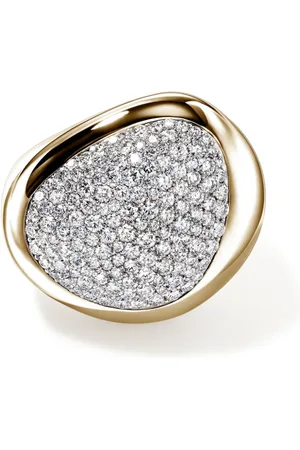 John Hardy 14kt yellow Pebble diamond ring