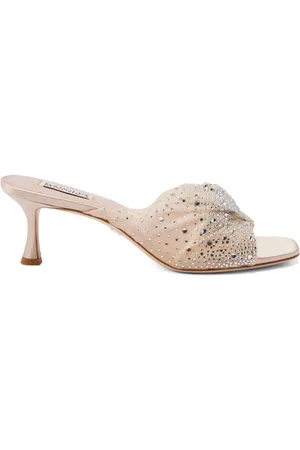 Badgley Mischka 60mm Brandy rhinestone-embellished mules