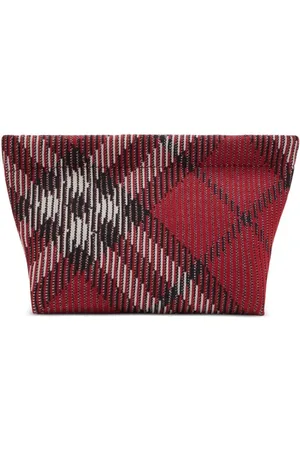 Burberry Check pattern knit clutch bag