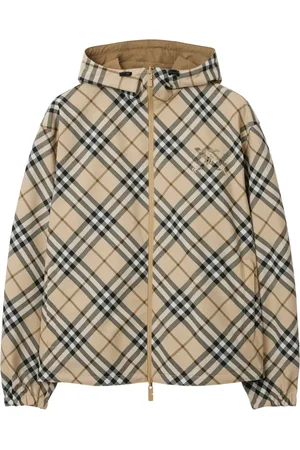 Burberry Logo-embroidered checkered jacket
