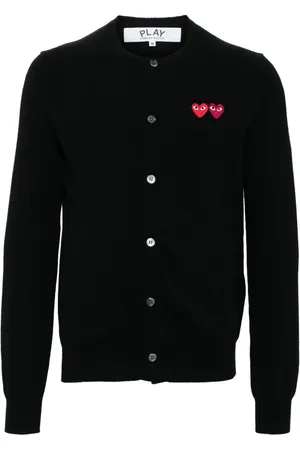 Comme des Garçons Heart-patch wool cardigan