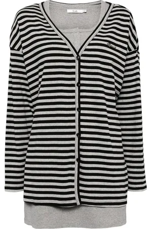 B+AB Striped button-up cardigan