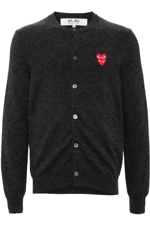 Comme des Garçons Heart-patch wool cardigan