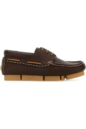 Fendi Leather lace-up loafers