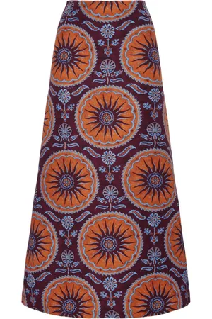 La DoubleJ Geometric-print A-line skirt