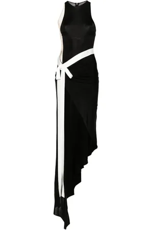 DAVID KOMA Satin bow-detail midi dress