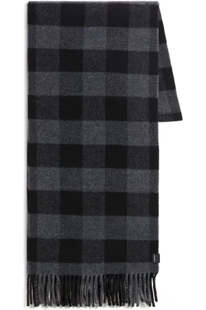 Woolrich Check-pattern fringed edge scarf