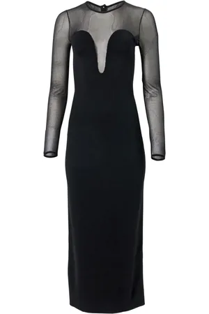 Carolina Herrera Sheer-yoke knitted dress