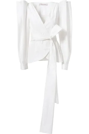 Carolina Herrera Wrap puff-sleeve top