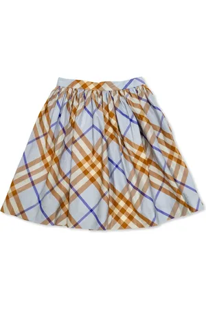 Burberry Checked pleated silk skirt