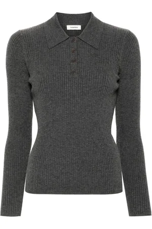 Sandro Ribbed-knit polo top