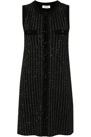 Sandro Sequin-embellished knitted mini dress