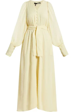 ROTATE Belted V-neck maxi dress