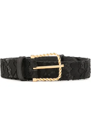 Lethicia Bronstein Lace-overlay leather belt