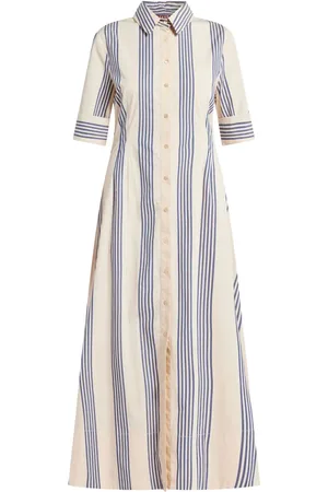 Staud Striped poplin shirt dress