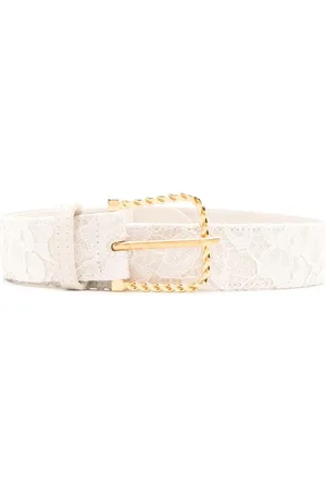 Lethicia Bronstein Lace-overlay leather belt