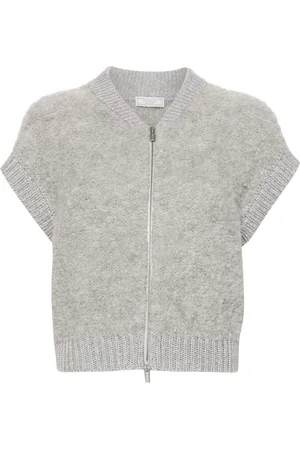 PESERICO SIGN Bouclé zip-up waistcoat