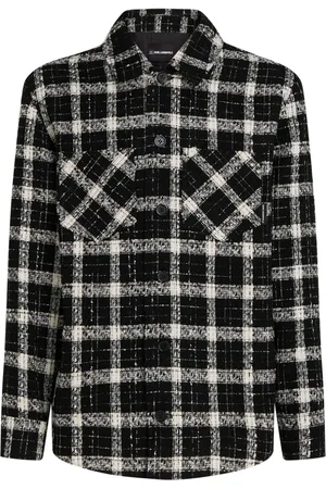 Karl Lagerfeld Checked bouclé overshirt