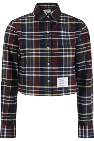 Thom Browne Hunting tartan cropped shirt