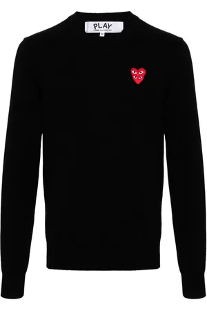 Comme des Garçons Heart-patch wool jumper