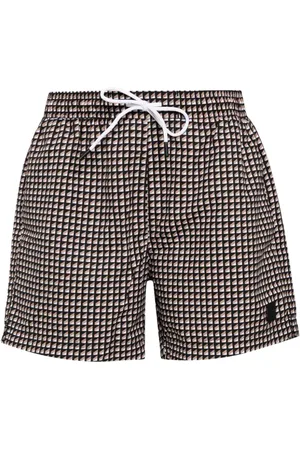HUGO BOSS Geometric-print swim shorts