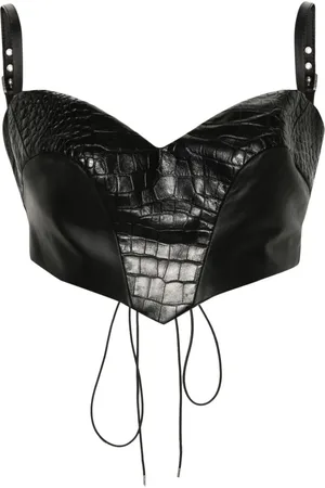 MITILIANE COUTURE Croc-effect leather top