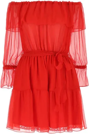 Gucci Off-shoulder silk minidress
