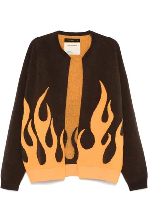 Frenckenberger Flame-jacquard cardigan