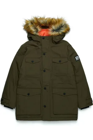 Diesel Faux fur-trim padded jacket