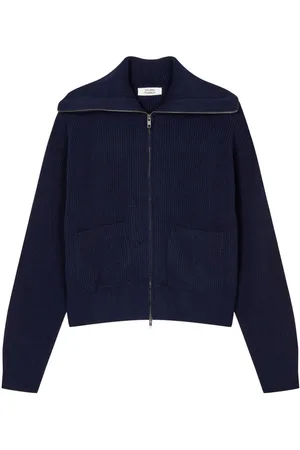 Studio Tomboy Oversize-collar zip-front cardigan