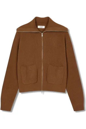 Studio Tomboy Oversize-collar zip-front cardigan