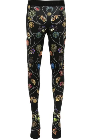 Marine Serre Floral jewellery-print leggings