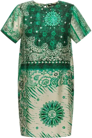 Roberto Cavalli Bandana print silk mini dress