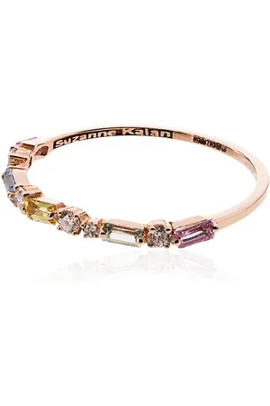 Suzanne Kalan 18kt rose gold Firework diamond sapphire ring