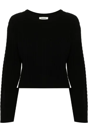 Sandro Pleat-detail cable-knit jumper