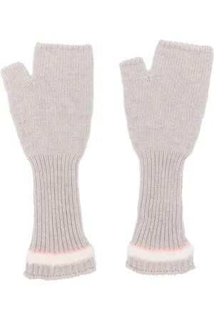 Barrie Shearling-trim fingerless gloves