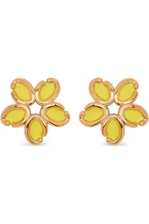 Oscar de la Renta Enamel O Flower earrings