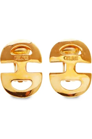 Céline Logo-engraved clip-on earrings