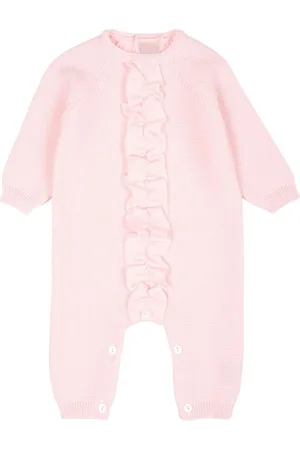 LITTLE BEAR Ruffle-detail wool romper