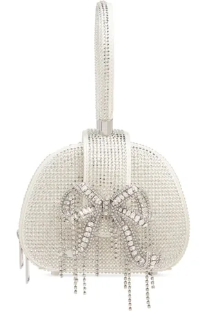 Self-Portrait Micro rhinestone embellished tote bag
