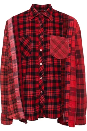 Pins & Needles Panelled check-print cotton shirt