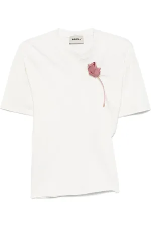 Seen Users Suspended-rose asymmetrical T-shirt