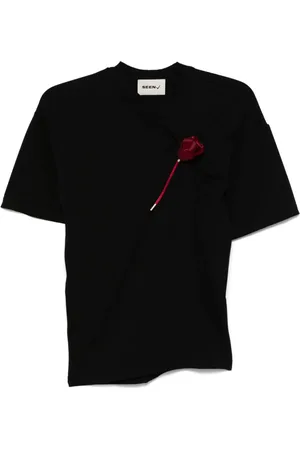 Seen Users Suspended-rose asymmetrical T-shirt