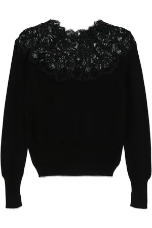 ERMANNO SCERVINO Lace-detail cashmere sweater