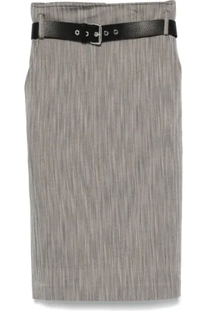 TELA Herringbone midi skirt