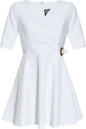 VERSACE Logo-buckle mini dress
